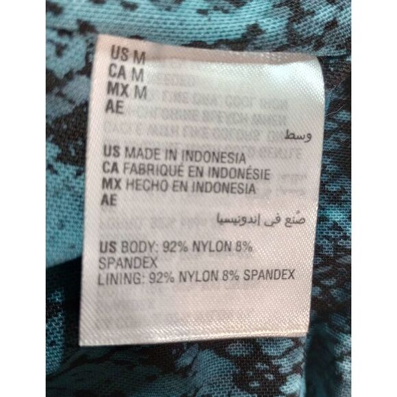 INC Shirt Ladies Medium Turquoise Black Snake‎ Skin Print - Picture 6 of 7